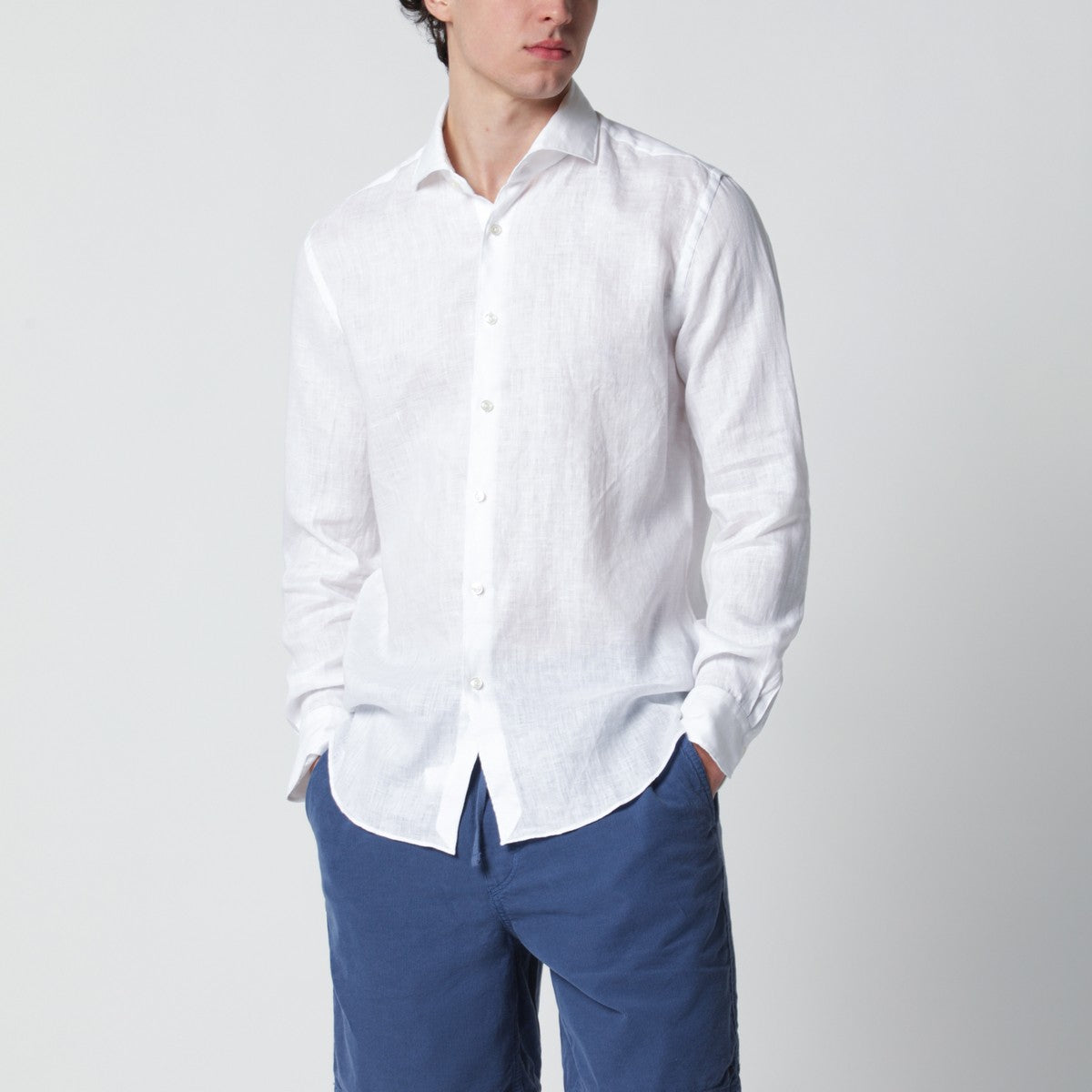 XACUS Tailor Fit linen shirt white