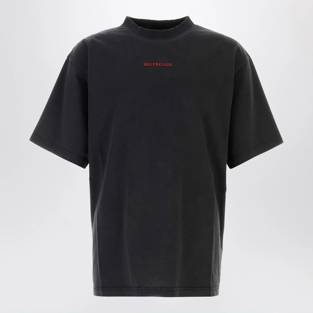 Balenciaga Light blue medium-fit T-shirt with logo