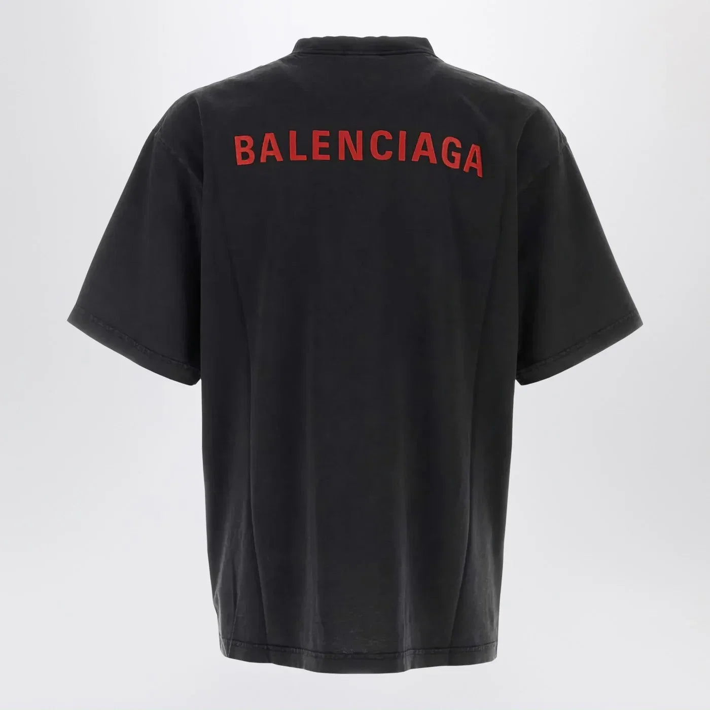 Balenciaga Light blue medium-fit T-shirt with logo