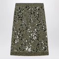 GUCCI Dark green viscose and tweed blend skirt
