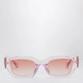 GUCCI Rectangular pink/transparent sunglasses