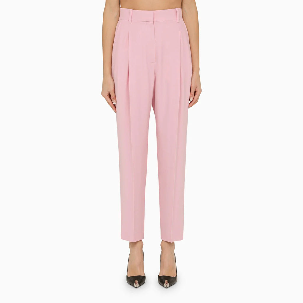 Alexander McQueen Pink regular trousers with pleats