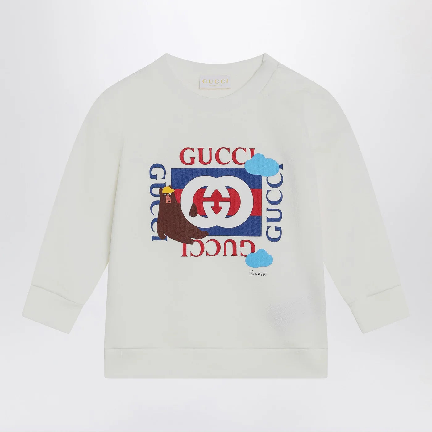 GUCCI White sweatshirt with logo print