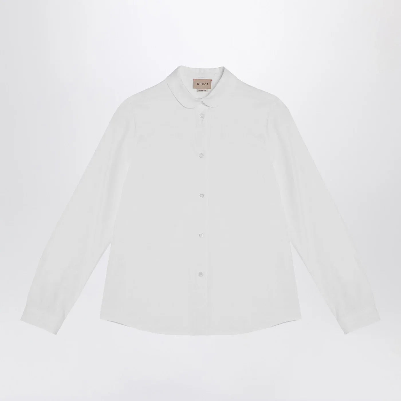 GUCCI White Oxford cotton shirt with GG pattern