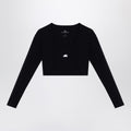 Balenciaga Black Activewear top in matt nylon blend