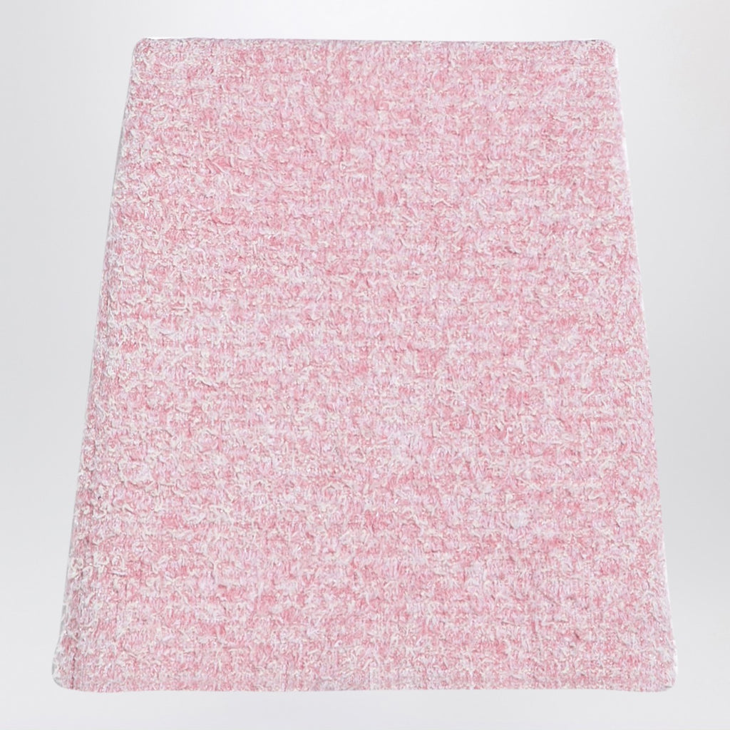 Balenciaga Pink cotton blend tweed mini skirt