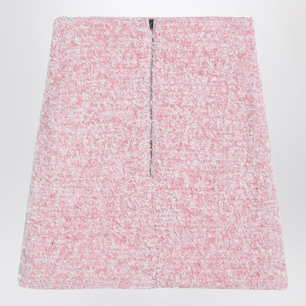 Balenciaga Pink cotton blend tweed mini skirt