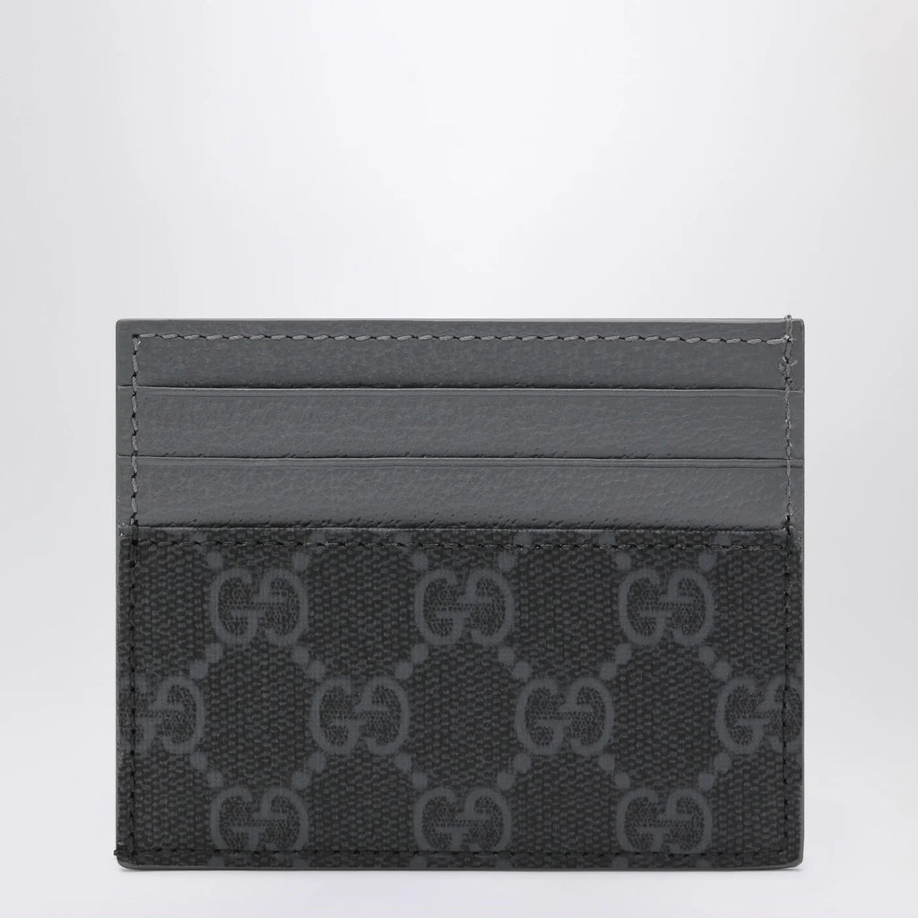GUCCI GG card holder with grey trims