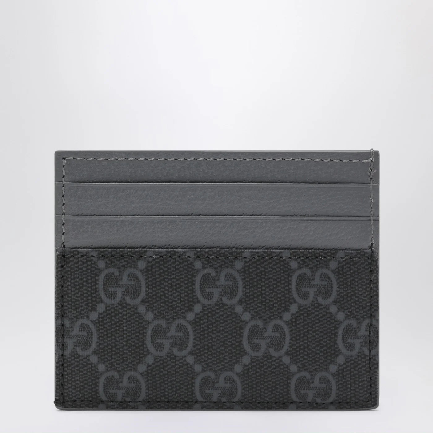 GUCCI GG card holder with grey trims