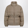 GUCCI Belted jacket in beige GG fabric