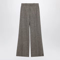 Valentino Ivory/brown patterned wool trousers