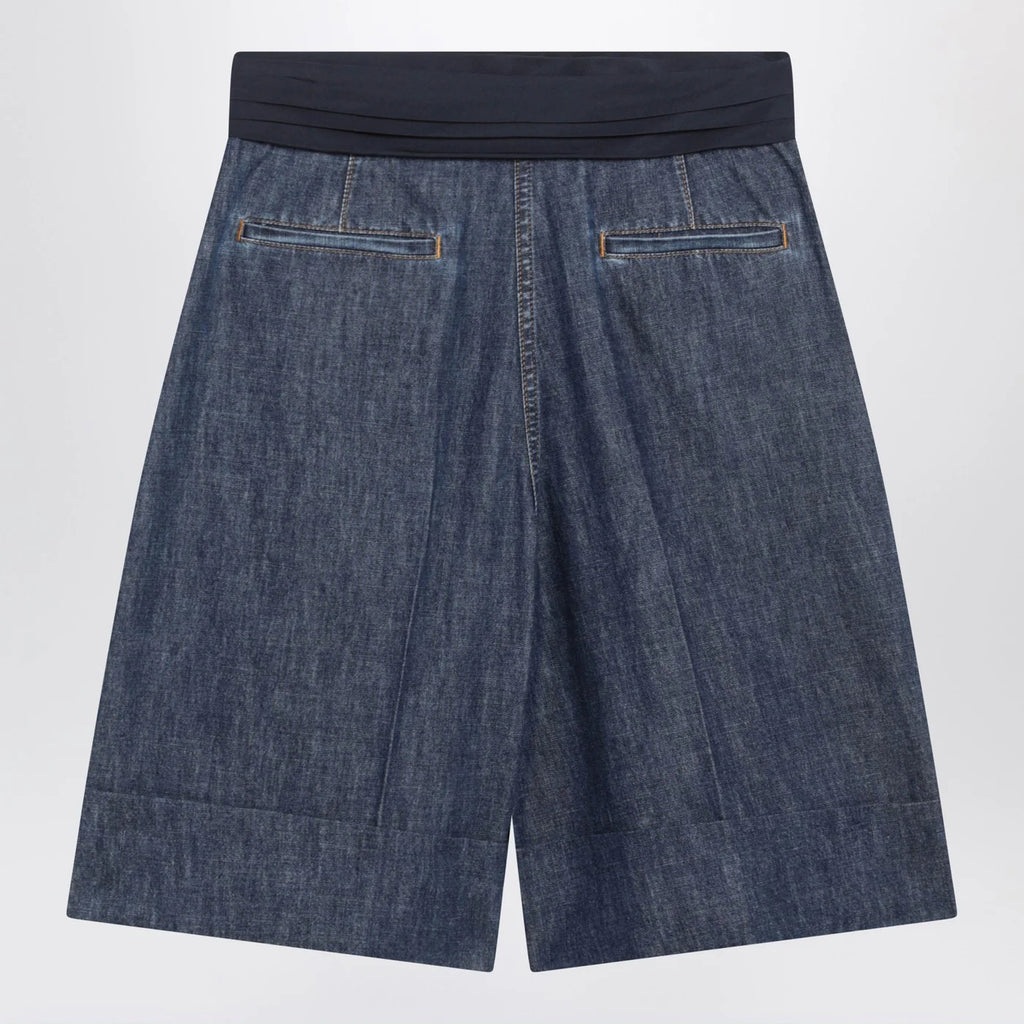 Valentino Denim bermuda shorts with oversized bow