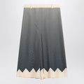 Valentino Blue/ivory silk skirt