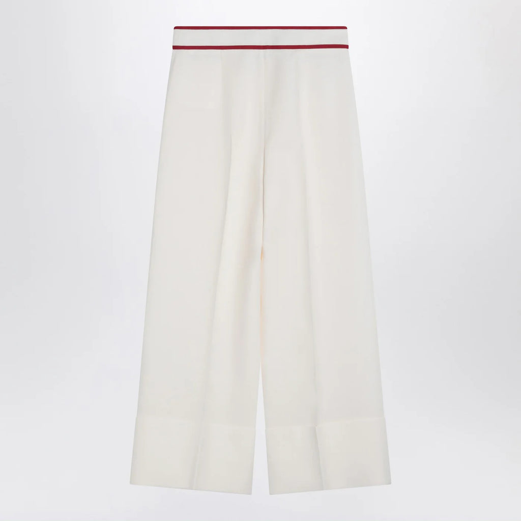 Valentino Ivory trousers with Gold V