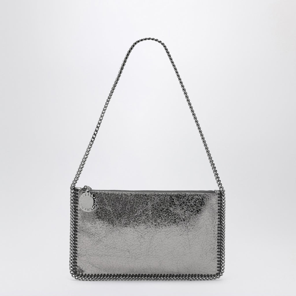 Stella McCartney Falabella Grey Metallic Clutch Shoulder Bag