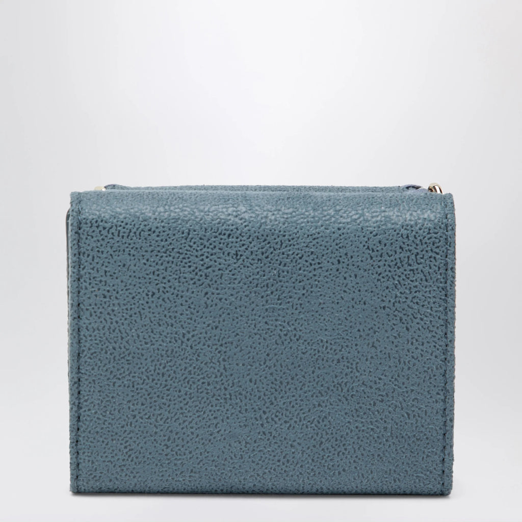 Stella McCartney Light Blue Falabella Trifold Wallet With Chain