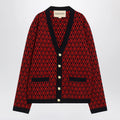 Valentino Jacquard patterned cardigan Toute la V red/navy blue