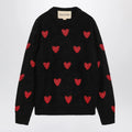 Valentino Jacquard heart pattern sweater black/red