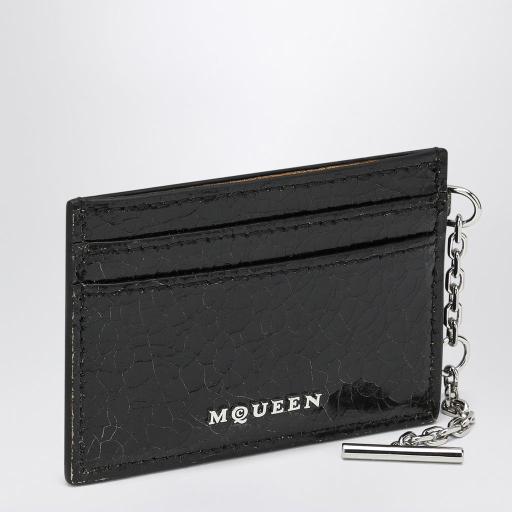 Alexander McQueen T-Bar credit card holder black/caramel