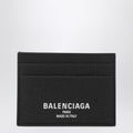 Balenciaga Black Credit cardholder in hammered leather