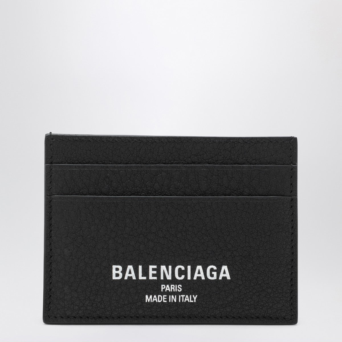Balenciaga Black Credit cardholder in hammered leather