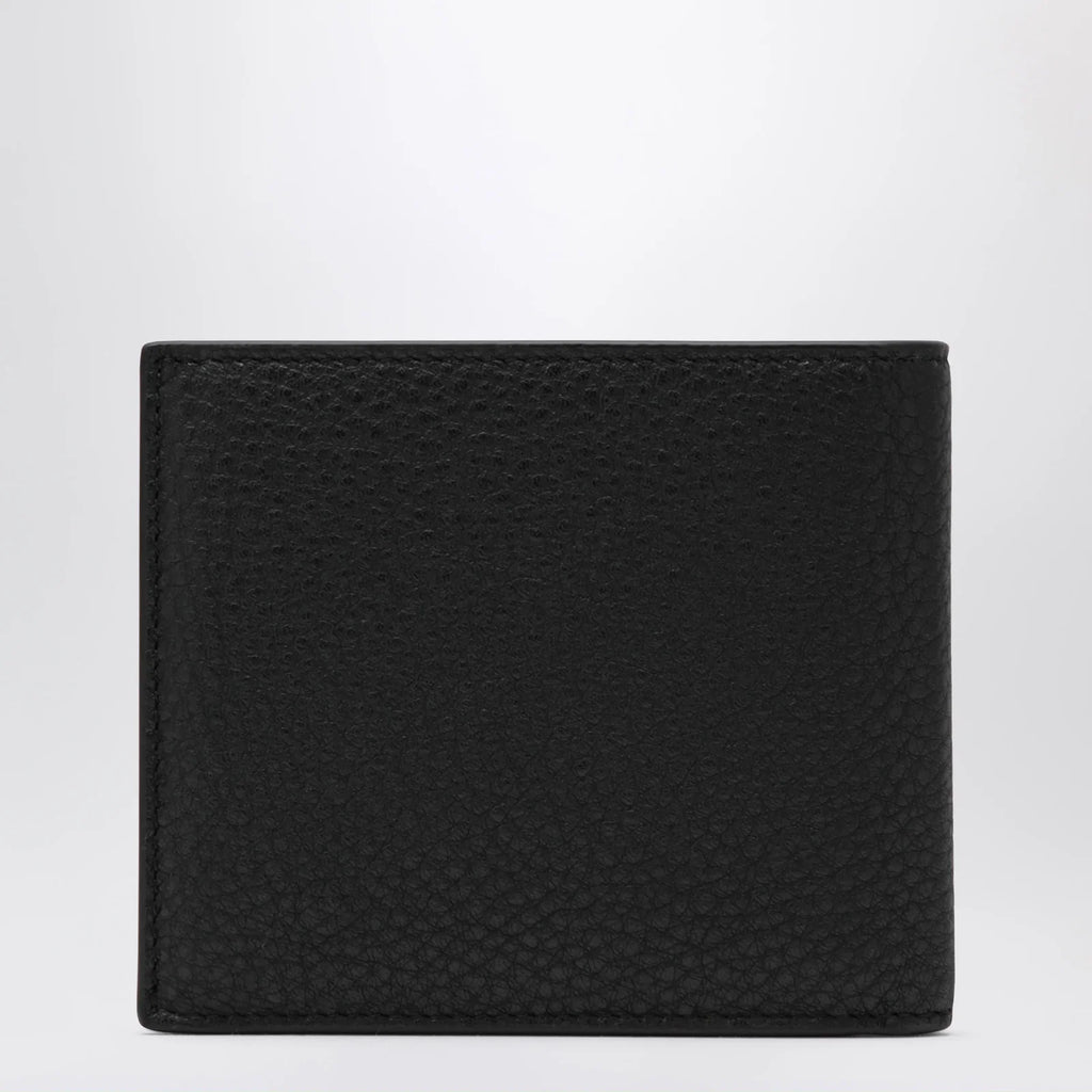 Balenciaga Black grained leather card holder with logo