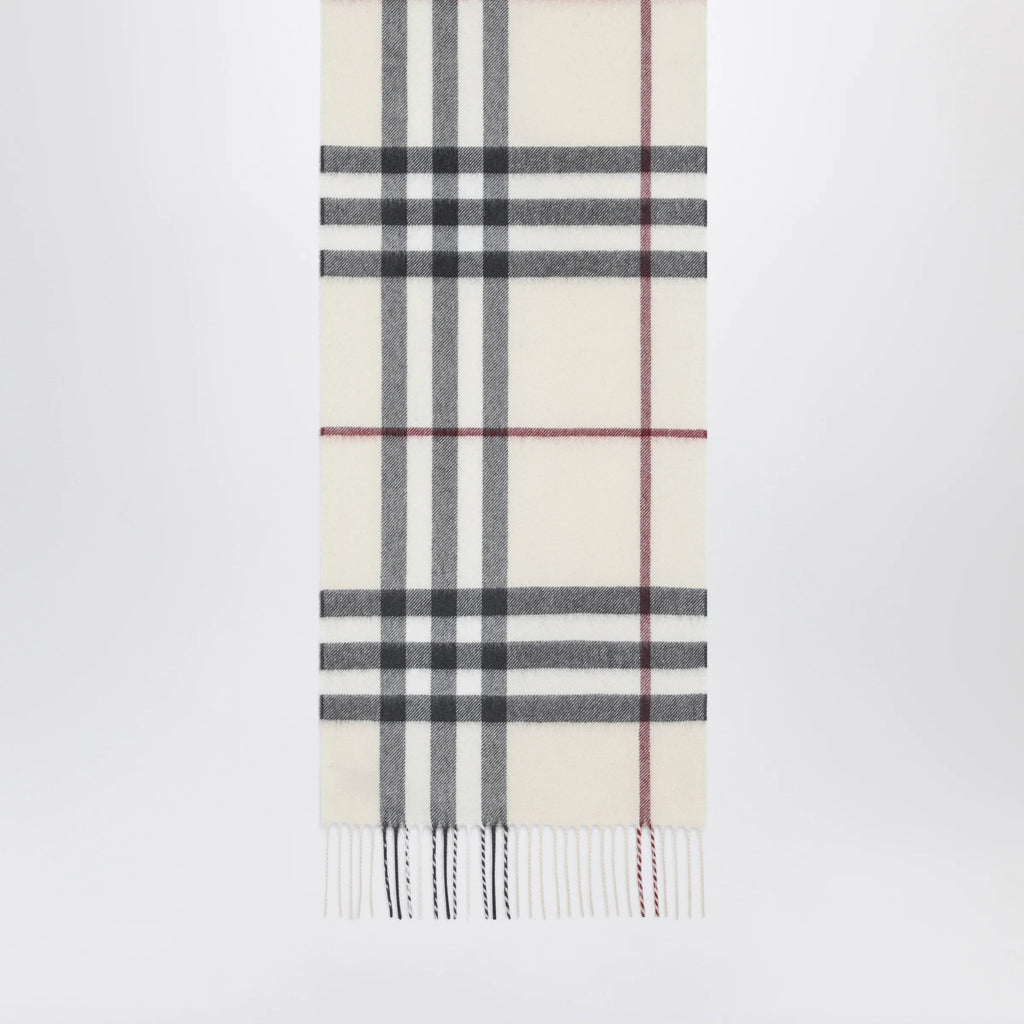 Burberry Check cashmere scarf in stone