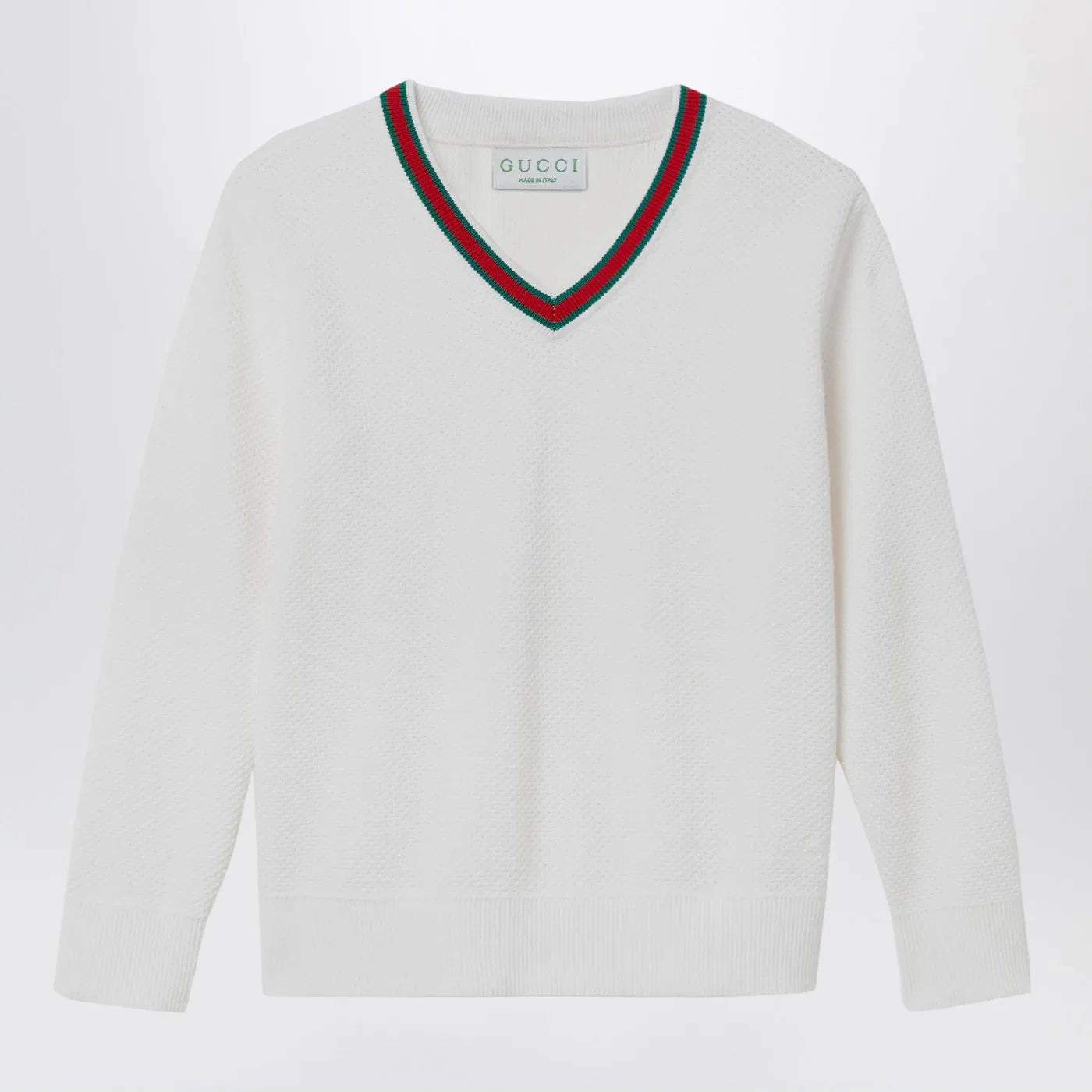 GUCCI White jumper with Web ribbon
