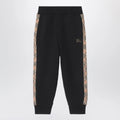 Burberry Black jogging trousers with Check motif detail