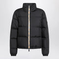 Burberry Black zip-up puffer jacket with Check detail