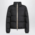 Burberry Black zip-up puffer jacket with Check detail