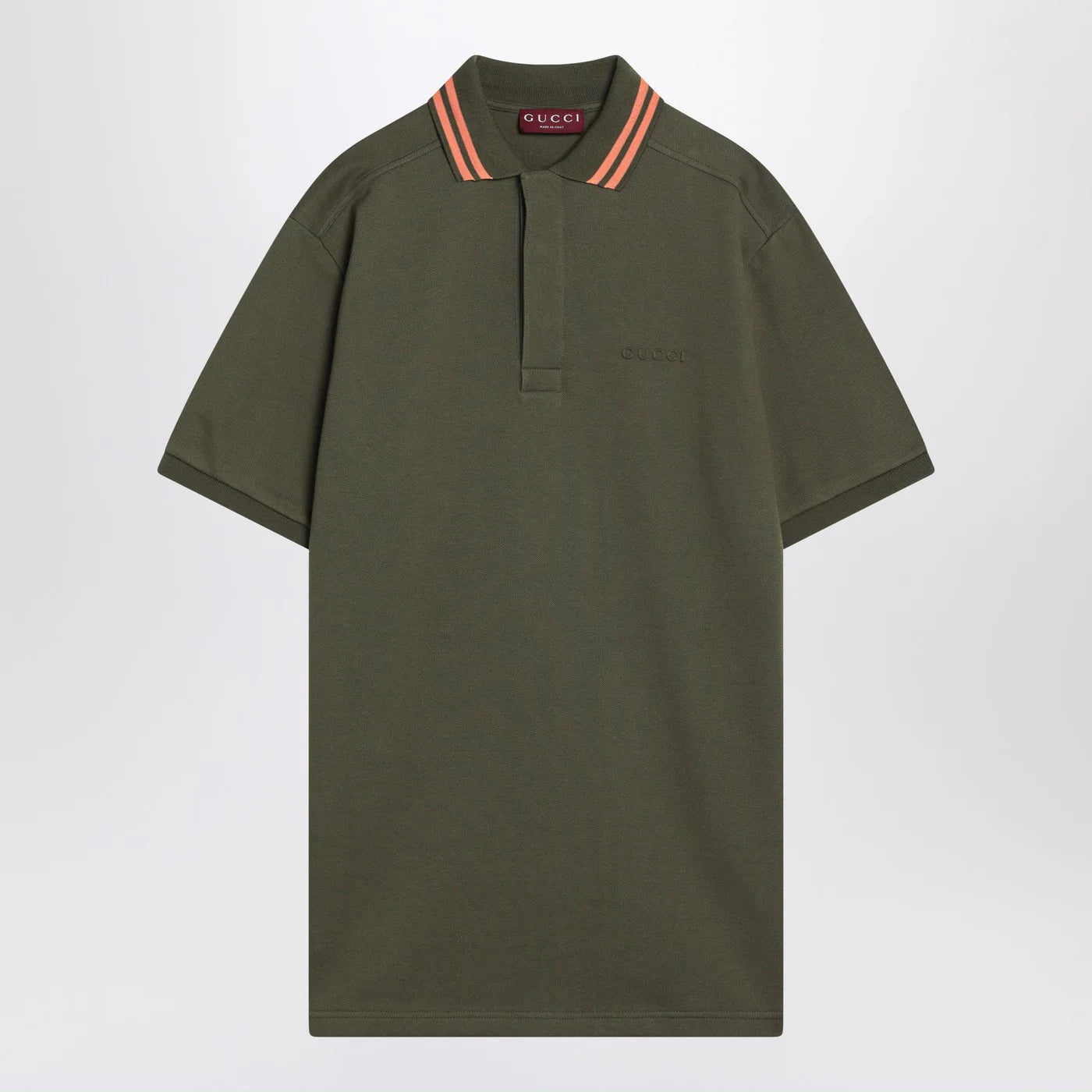 GUCCI Moss green polo in cotton blend