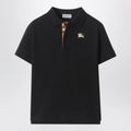 Burberry Black cotton piqué polo shirt