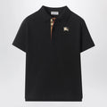 Burberry Black cotton piqué polo shirt