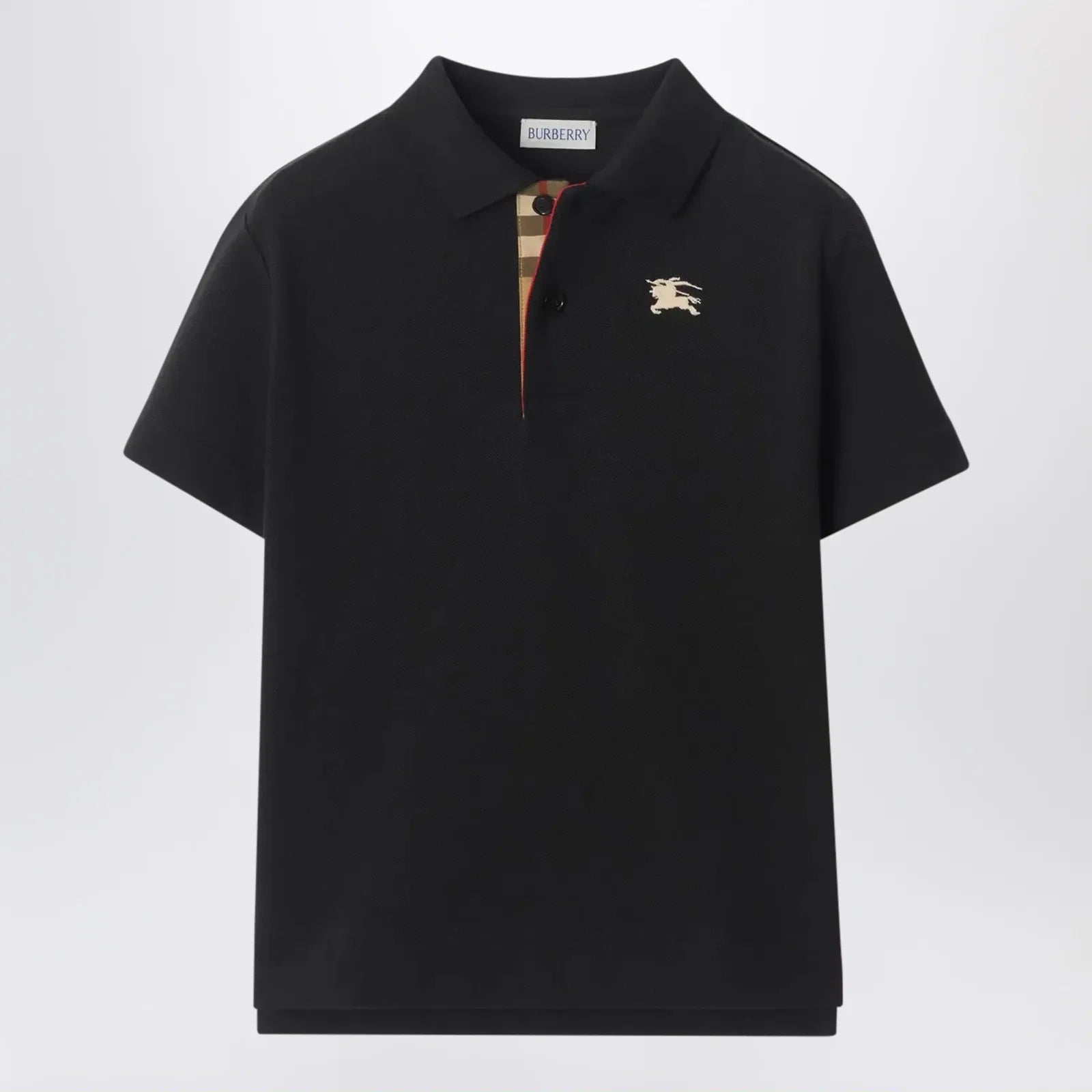 Burberry Black cotton piqué polo shirt
