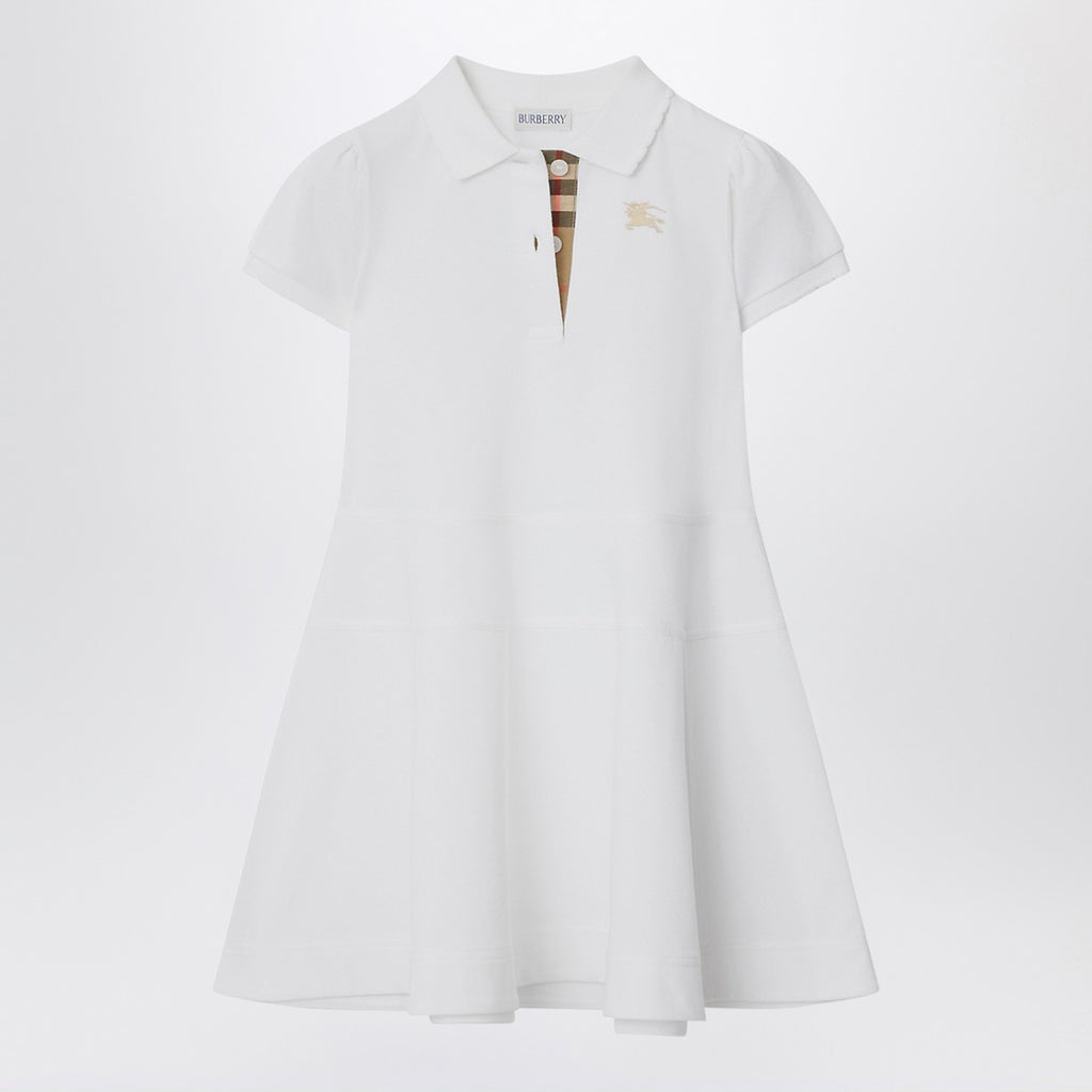 Burberry White cotton polo-style dress