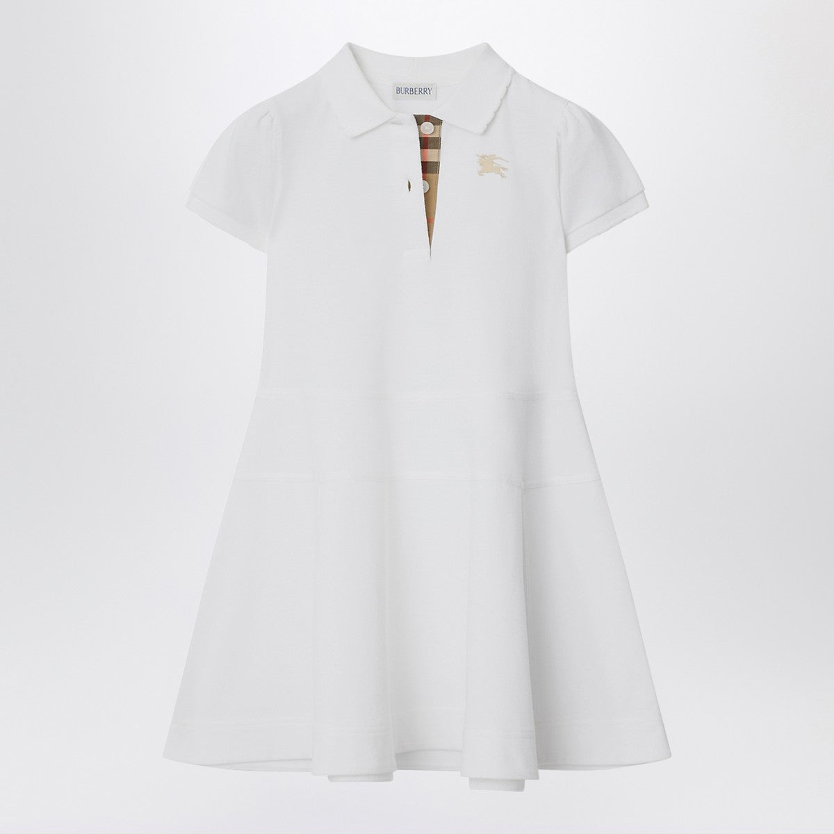 Burberry White cotton polo-style dress