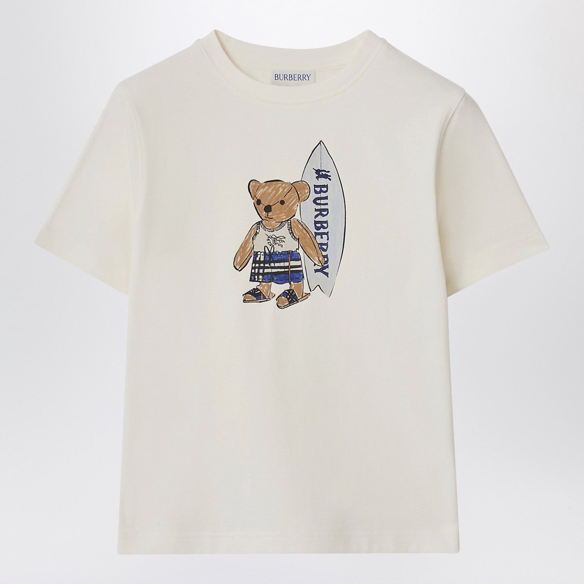 Burberry White T-shirt with surfing teddy bear
