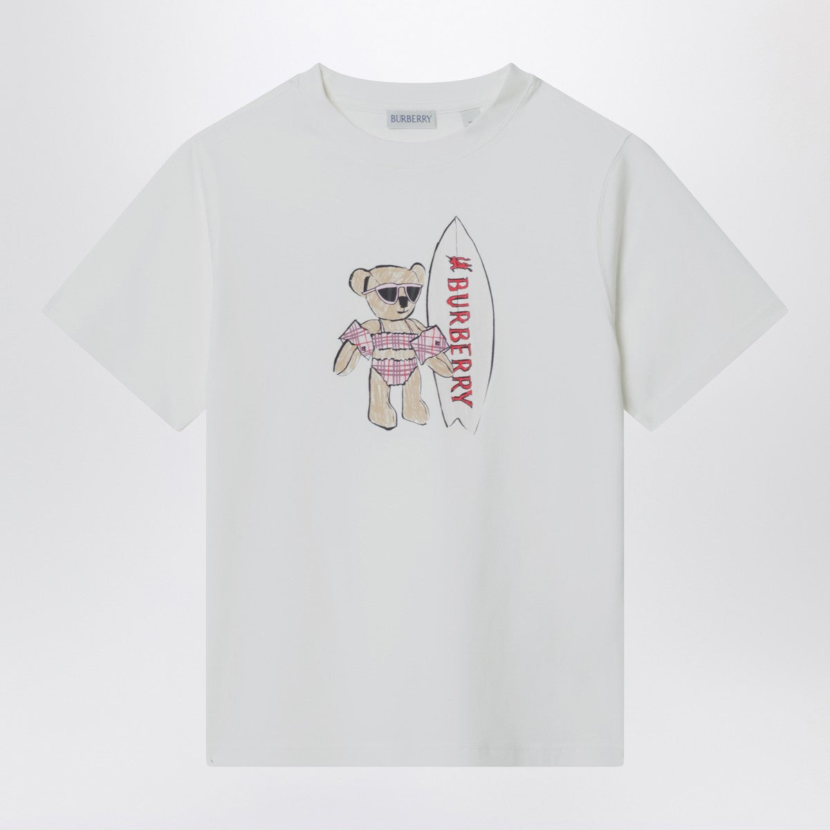Burberry White T-shirt with surfing teddy bear