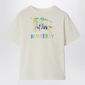 Burberry White cotton T-shirt with EKD