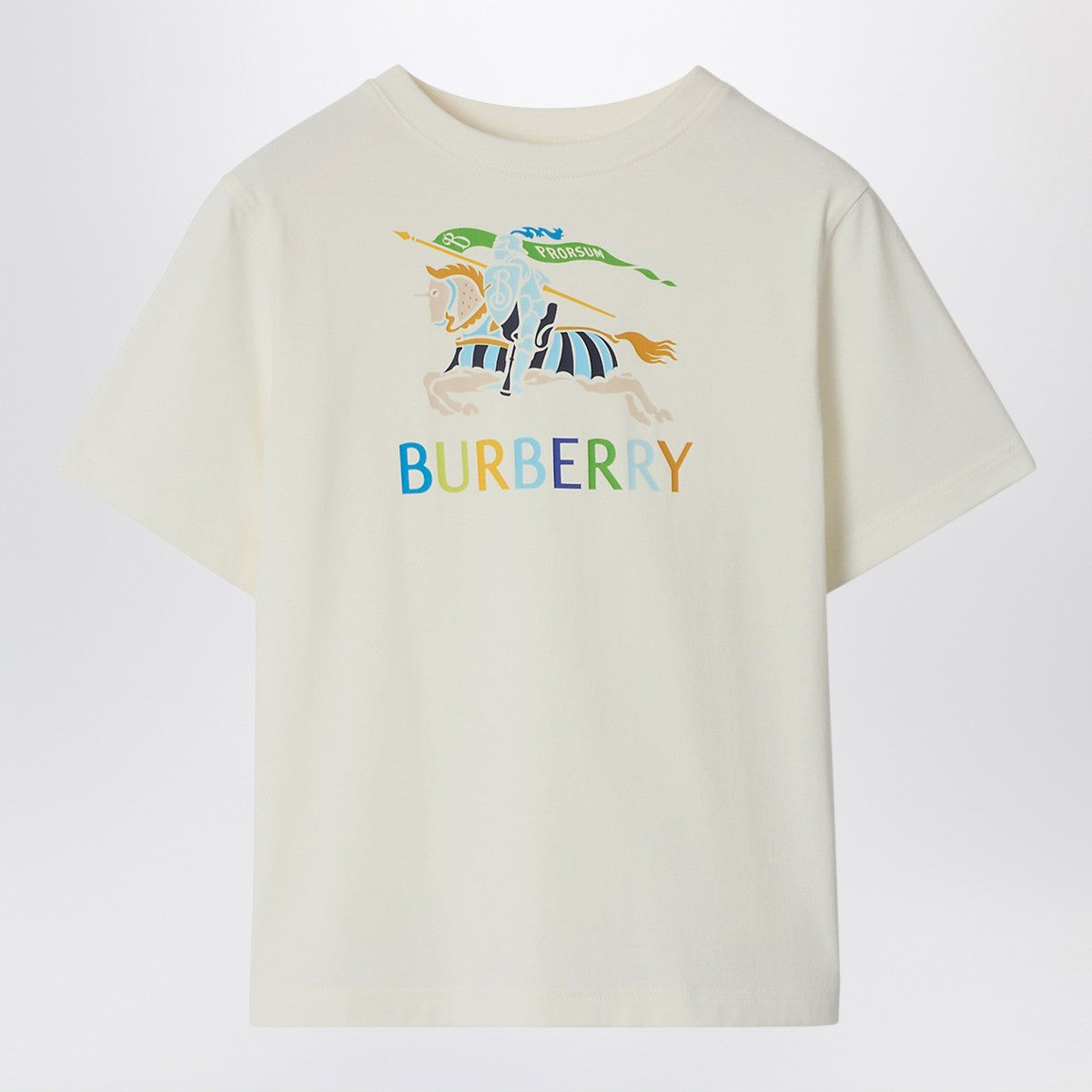 Burberry White cotton T-shirt with EKD