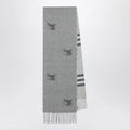 Burberry Reversible Check cashmere scarf with EKD in grey