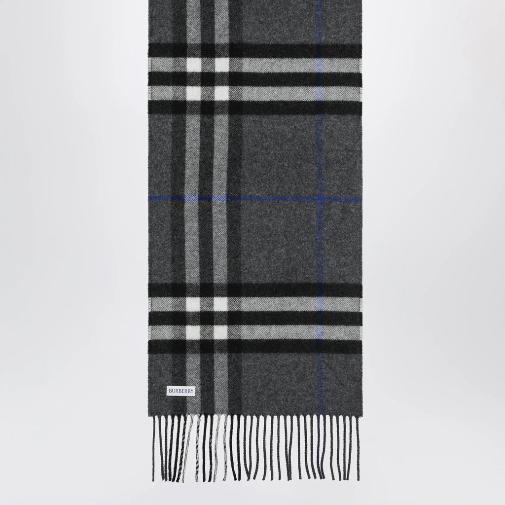 Burberry Reversible check cashmere scarf in grey