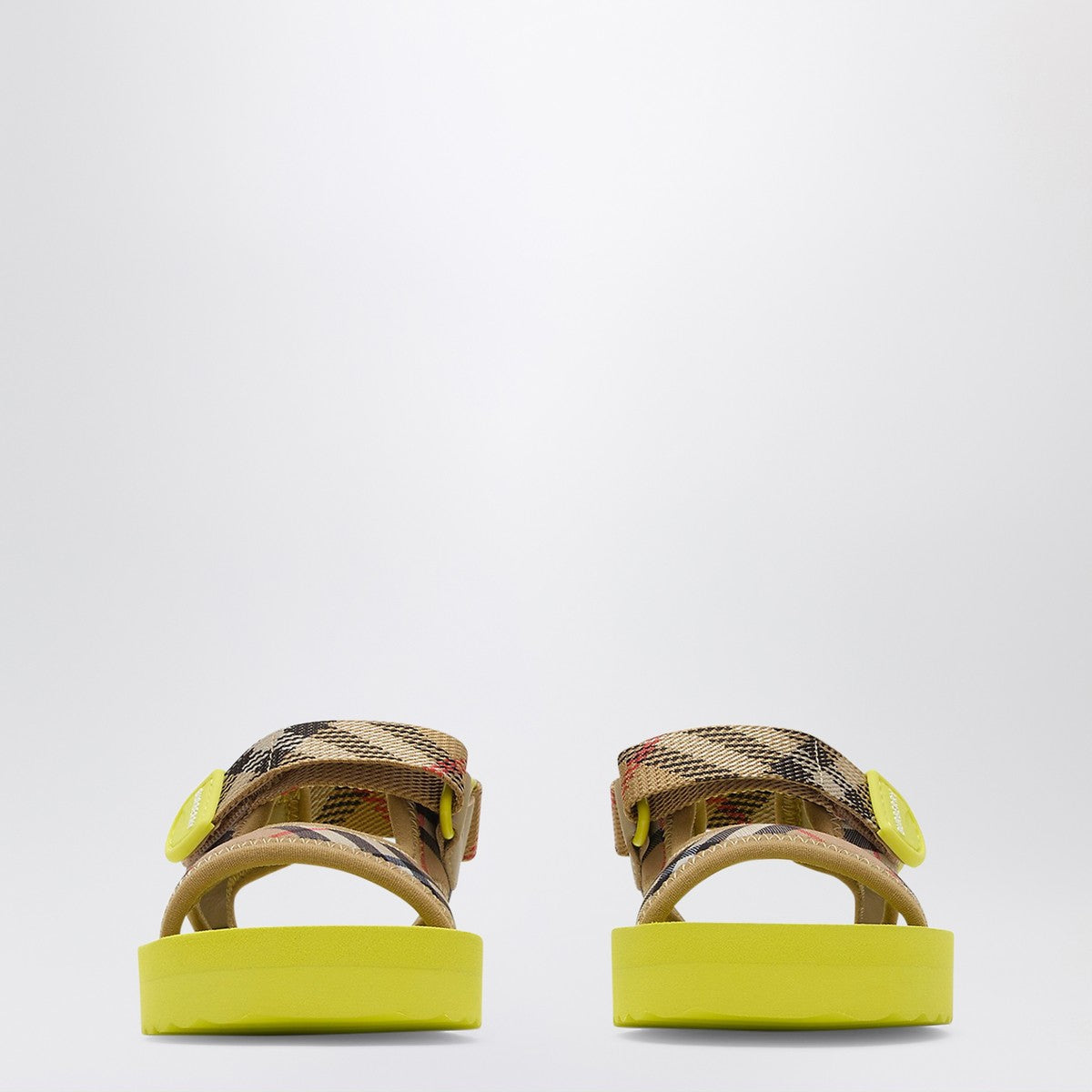 Burberry Sand beige/green Check-pattern sandals