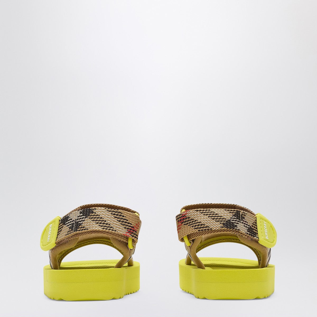 Burberry Sand beige/green Check-pattern sandals