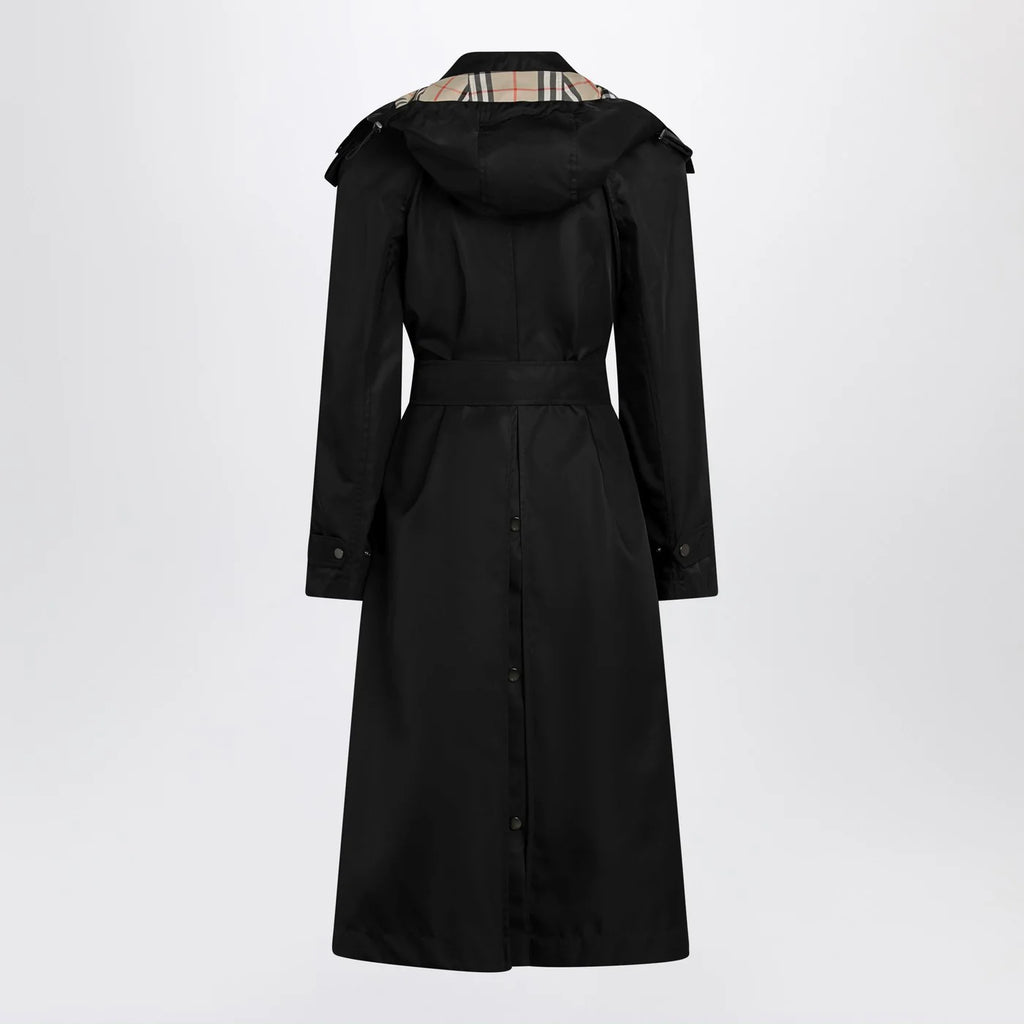 Burberry Long black nylon car coat