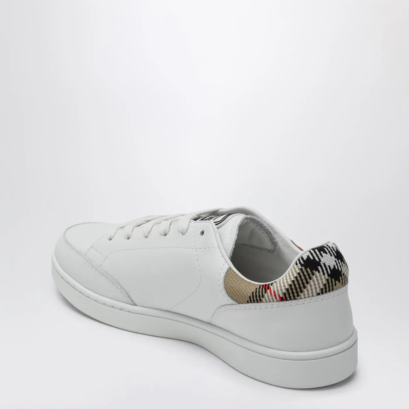 Burberry Set Sneakers in white leather and Check
