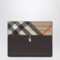 Burberry Pop card holder in beige with Check pattern