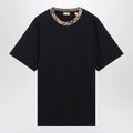 Burberry Navy T-shirt with Check trims