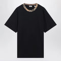 Burberry Navy T-shirt with Check trims